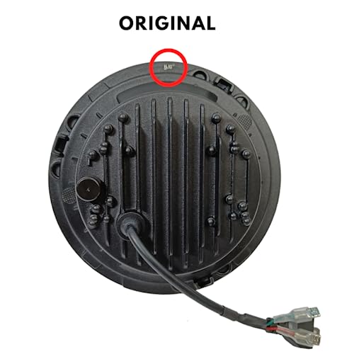 Image of Smart LED 7inch HJG Headlight with 3 in 1 Yellow, White, Blue Light DRL -12V Korean LED Compatible with Royal Enfield All Models, Thar, Gypsy