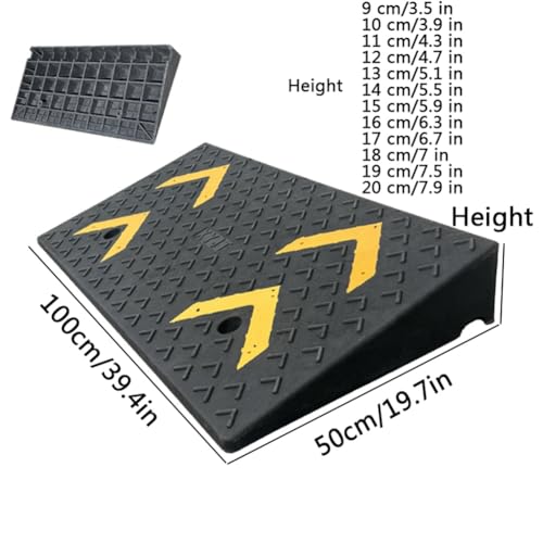 Rampa pesada para bordillo de entrada, rampa de caucho para umbral, rampas inclinadas para automóviles en aceras, camiones, bicicletas, patinetes y sillas de ruedas (9 cm / 3,54 pulgadas) miniatura 3