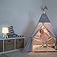 Relaxdays Tischlampe Kinderzimmer, Nachttischlampe Sterne, Jungen & Mädchen, E14, runder Stoffschirm, 40 cm hoch, grau