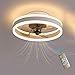 YAOXI Dormitorio Led Ventilador de Techo Pequeño con Luz y Mando Silencioso Reversible 6 Velocidades Moderno Ventilador con Luz de Techo con Temporizador Regulable,Blanco