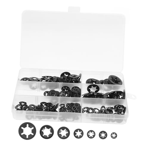 MUCKLILY Clips Kit Tooth Washers Internal Tooth Push Lock Washers Stainless Steel Random Color
