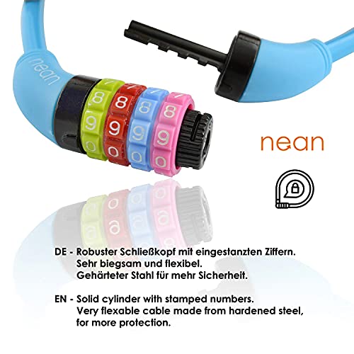 Nean, cavo spiralato con lucchetto per la
