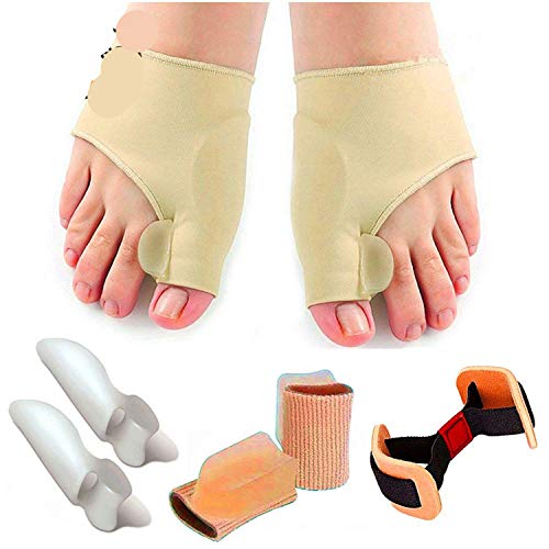 Juego de protectores de dedos y correctores de juanetes, separador de dedos, adapta los juanetes