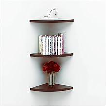 Wooden Floating Rack Shelf for Living Room | Corner Shelf Decorative Rack Shelf Organizer (Brown)