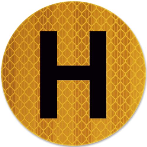 Señal H Pegatina Exterior Vehículo histórico Homologada para España, Modelo Distintivo Nuevo reglamento 2024 Vinilo Adhesivo Reflectante 60mm de diámetro - IberNorma (Exterior)