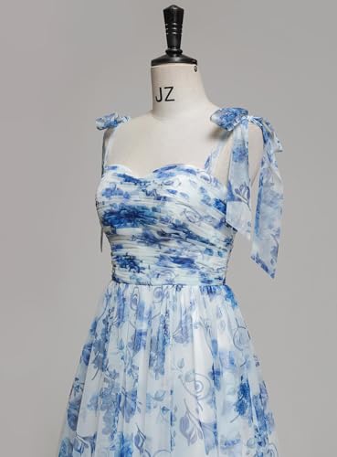 Basgute Floral Print Tulle Short Homecoming Dresses for Teens 2025 Spaghetti Straps Formal Prom Party Gown4