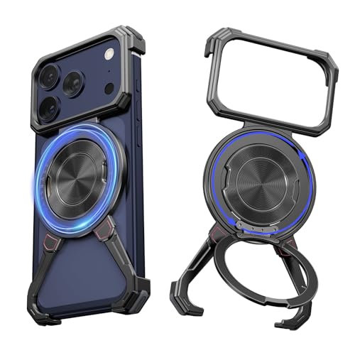 Coque iPhone 17 Pro Max rotative pour voiture et bureau protection fine X