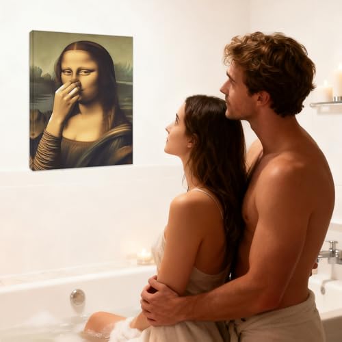 Cuadro decorativo de la Mona Lisa para transformar las paredes del baño 3