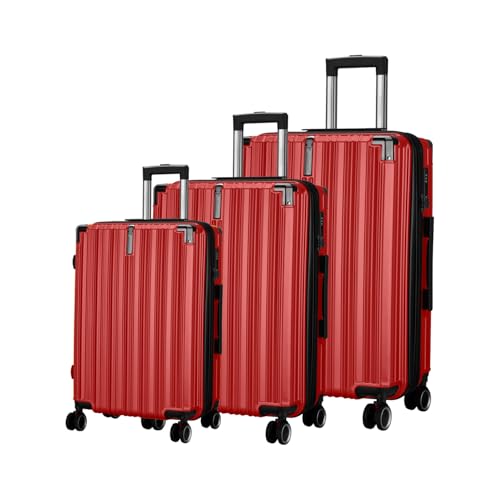 Image of Maleta Nova Set of 3|20''+24''+28''| 8 Spinner Shock Absorbing Wheels,TSA Lock, Expandable| Trolley Bags for Travel | Travel Bags for Luggage |Suitcase (Red, Set of 3 (Small-Medium-Large))