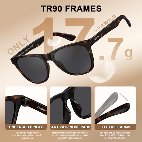 Image of CARFIA Zero - Gravity Feel Polarized Men's Sunglasses UV Protection Flexible Durable Ultralightweight TR90 Sport Frame CA0931
