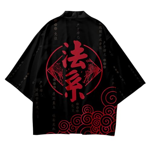 Image of Women's and Men Cardigan Jackets Lightweight Japanese Kimono Long Sleeves Open Front Coat