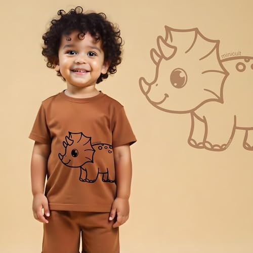 Image of minicult kids Kids Cotton Shorts and Matching Tshirt Coord clothing set with Cute Prints Clothing Set (200gsm Cotton Fabric)(pack of 2)