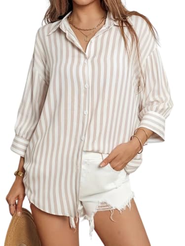 Image of IndoPrimo Striped Western Shirt for Women | Oversized Stylish Shirt Tops for Women
