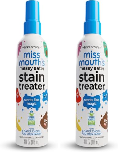 Image of Miss Mouth's Messy Eater Stain Treater Spray - 4oz Stain Remover - Newborn & Baby Essentials - No Dry Cleaning Food, Grease, Coffee Off Laundry, Underwear, Fabric (Pack of 2)