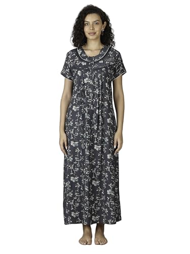 Image of 9shines Label Premium Alpine Maxi Designer Nighty | Floral Print Maxi for Women | Night wear for Women | | Full Length Night Gown for Women | Night Dress for Women Stylish (2467)
