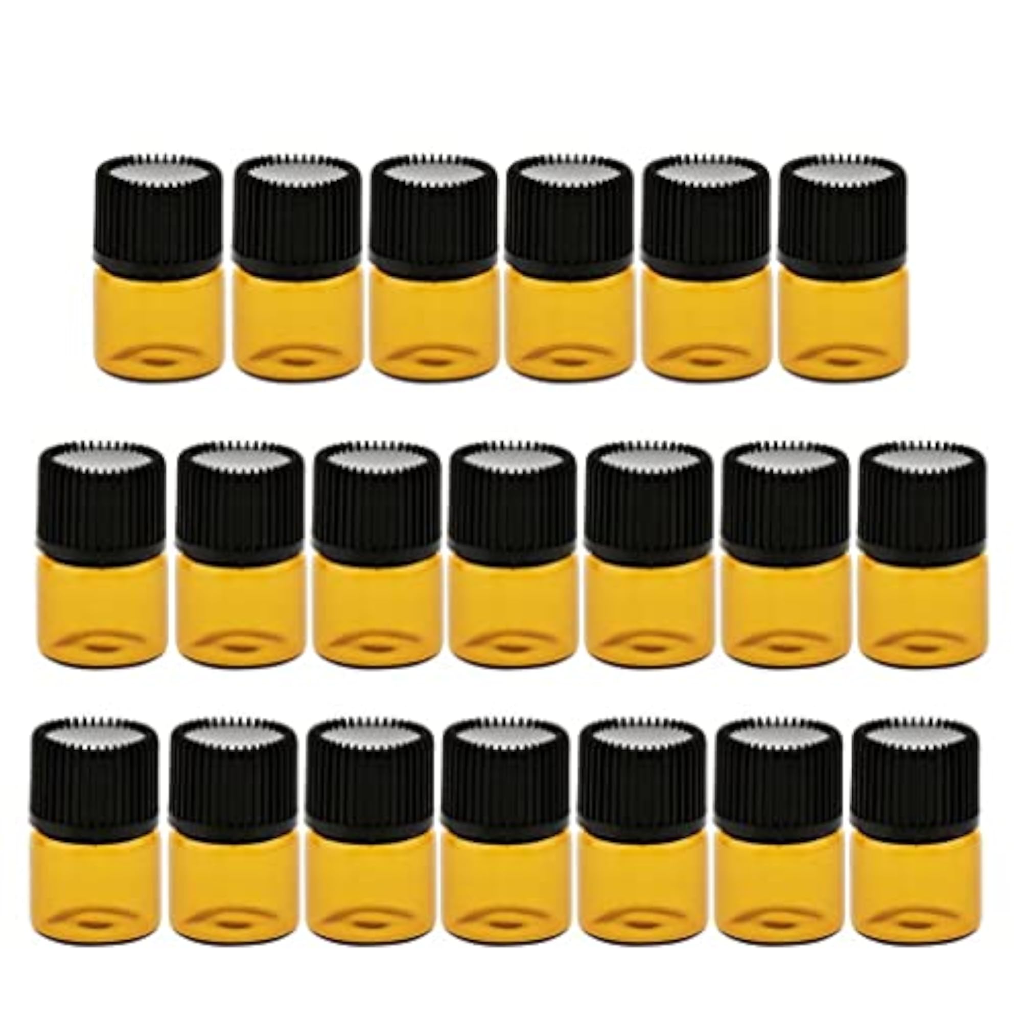 20pcs Empty Clear Glass Dram Bottles with Caps