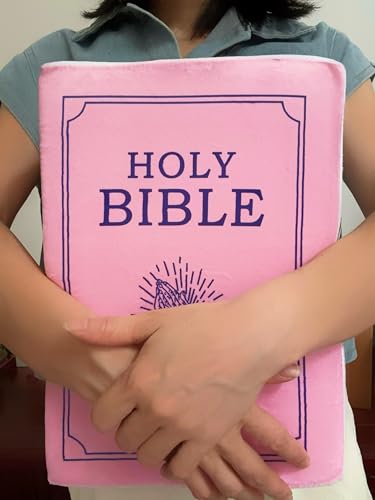 Bible Pillow,13x8.8x4 Inches,Bible Pillow Book Plush That Opens, for Kids Adults Christian Gifts, Decoration for Bedrooms, Living Rooms (Pink)