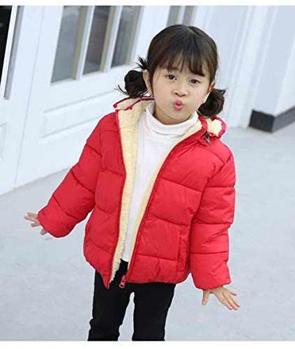 Image of WALLARENEAR Winter Coats for Toddler Kids Baby Boys Girls Padded Light Puffer Jacket Outerwear Infant Down Jacket with Hoods, Bear Ears-red, 18-24 Months
