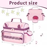 Jaffzora Carrying Case Compatible with Toniebox Starter Set Bundle, Cute Storage Travel Bag Compatible with Little Tikes Story Dream Machine Books Starter Set, Purple & Pink(Bag Only)