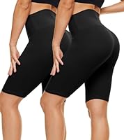 CAMPSNAIL 2er Pack Radlerhosen Damen High Waist Kurze Sporthose Sport Short Leggings Sommer Elastisch Blickdicht Schwarze, L-XL