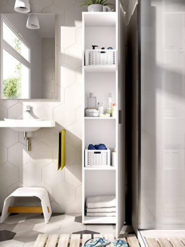 Miniatura 2 de Dekit Grupo Rimobel Armario Multiusos 1 Puerta, Madera De Ingeniería, Blanco, 39x190x35cm