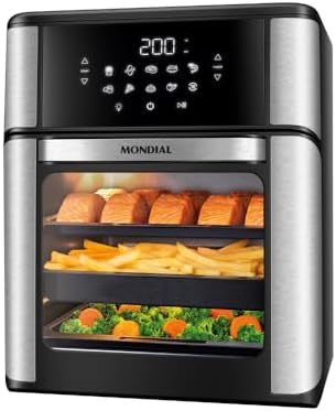 Fritadeira Air Fryer Forno Oven 12L, Mondial, Preto/Inox, 2200W, ...