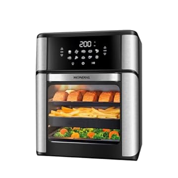 Fritadeira Air Fryer Forno Oven 12L, Mondial, Preto/Inox, 2200W, 220V - AFON-12L-BI-BC