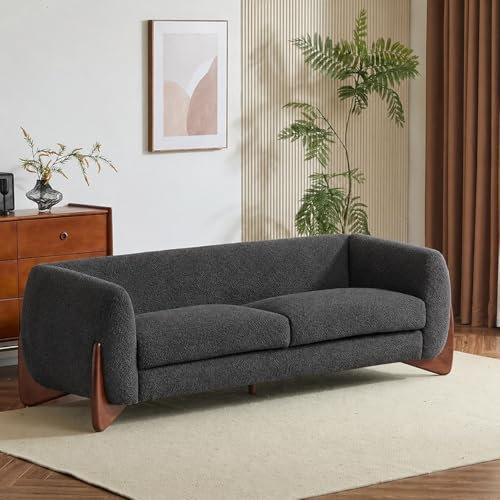 Image of Luxurious Velvet Uphostered Contemperory Sofa Set with Cushion Chaise Lounge, Sectional Sofa Perfect for Your Living Room,Guests Room & Office (Teak Wood Lyegs (Dark Grey))