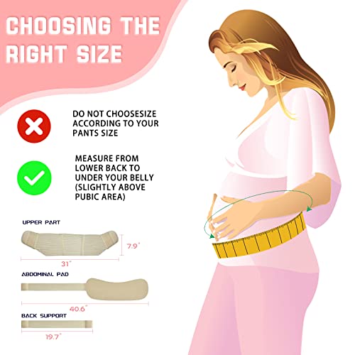 Accubio Maternity Belly Bands, Belly Band Pregnancy Support, Pelvic Support Bands, Adjustable Maternity Belt, 3 In 1 Pregnancy Back Brace For All Stages, Relieve Waist Back Hip Pain(L) #TOP2