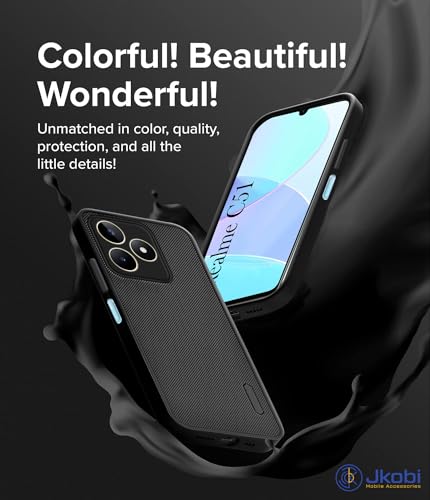 Image of Jkobi Back Cover Case for Realme C51 (Textured Grip Design | Camera Protection | Slim and Light Weight | Soft Touch and Feel | Black)