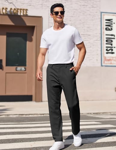 COOFANDY Men's Casual Pants Classic Fit Straight Legs Flat Front Twill Pants4