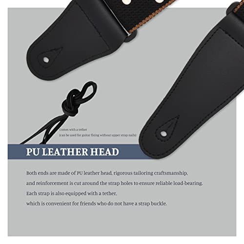 Skyzone Sangle guitare, sangle de guitare acoustique en coton doux avec cuir artificiel Sangle de guitare noire pour… - Les Beatles, Paul McCartney, John Lennon, RIngo Starr, George Harrison Skyzone Sangle guitare, sangle de guitare acoustique en coton doux avec cuir artificiel Sangle de guitare noire pour… – Image 7