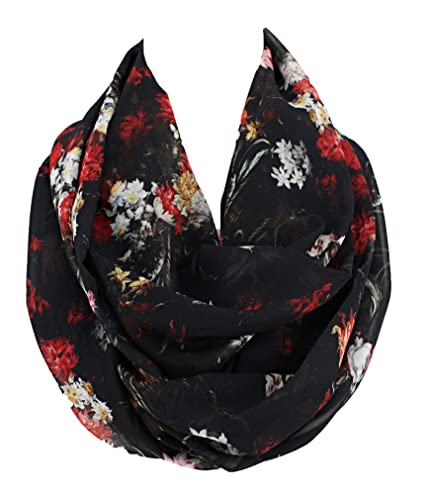 Etwoa's Basket of Flowers infinity Scarf Circle Scarf Loop Scarf