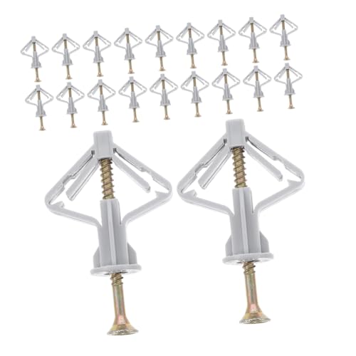 LIGIGWASH 50 Sets Heavy Duty Butterfly Hollow Wall Anchors with Steel Screws for Drywall Plasterboard Furniture Mounting Plastic Expansion Bolts for Secure Frame Hanging and Wall Fixings