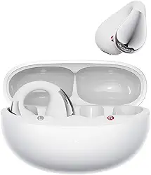 Fones de ouvido sem fio QCY Crossky C30S, conexão dupla Bluetooth 6.0, 40 horas de duração da bateria e carregamento rápido, leve e confortavel de usar para corrida/fitness(Branco)