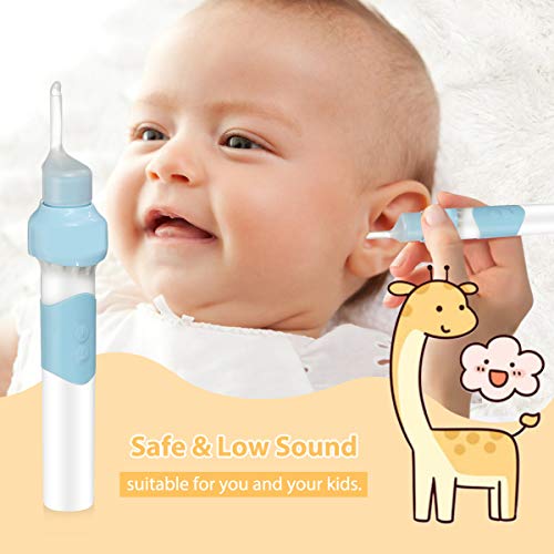 Ear Wax Removal Kit, LIUMY Electric Ear Cleaner Kit with LED Light, Ear Wax Vacuum for People of All Ages, Soft Ear Pick Set with Double Size Head for Adults and Kids, Safe and Comfortable