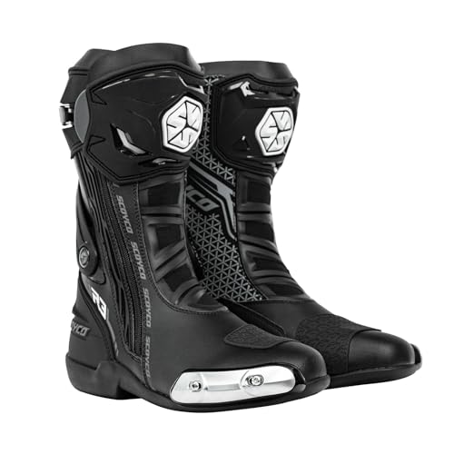 Scoyco Racing Motorcycle Boots CE Level 2 Anti Slip Leather