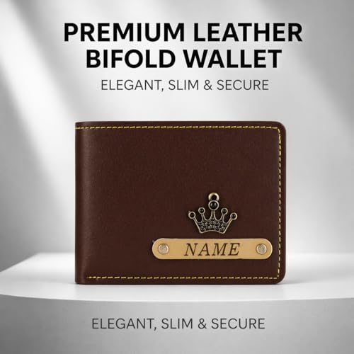 Image of Customized Wallet for Men with Name & Charm (Black) | Personalised Stylish Leather Wallet for Boy | Personalized Unique Gift with Card Slots & Cash Compartment for Boys, Employees