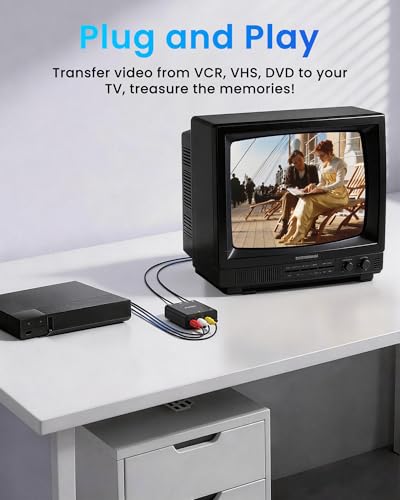image for avedio links RF Modulator, RCA to RF Coaxial Adapter with Channel 3/4 