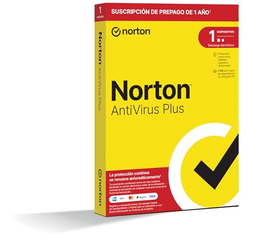 Norton Antivirus Plus 2025 - Antivirus Software para 1 Dispositivo y 1 año de Suscripción con Renovación Automática, para PC o Mac Norton Antivirus Plus 2025 - Antivirus Software para 1 Dispositivo y 1 año de Suscripción con Renovación Automática, para PC o Mac