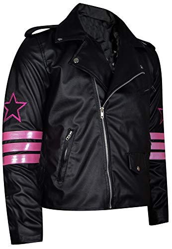 The Jasperz Hitman Brett Haart Wrestler Jacket Back Skull Embroidery Black Leather Jacket3