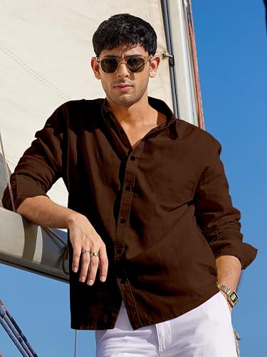 Image of NexaFlair Man's Casual | Formal | Linen| Cotton | Regular Wear Collared | Fit Shirt for Men