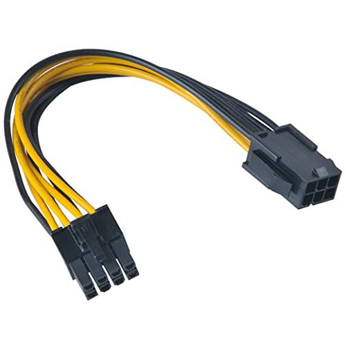 Akasa AK-CB051 PCIe to ATX12V Power Cable, 6-Pin to 8-Pin, 5 Gbps, Indoor Use, Compatible with Desktop PCs