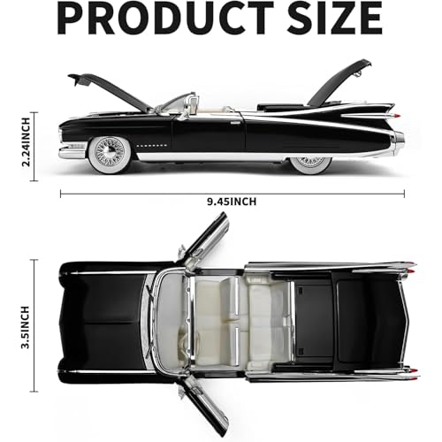 Image of 1:24 Scale Cadillac Eldorado 1950 Toy Car for Kids Collection Diecast Metal Model Car with Light Sound Pull Back Openable Door