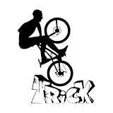 Calcomanía de pared con diseño de bicicleta y deportes, para habitación de adolescentes, garaje, vinilo, decoración de interiores del hogar, murales para dormitorio de niños-S-42x50cm-Black