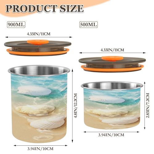 Envase de café ATTX de acero inoxidable 500 ml con tapa hermética miniatura 2