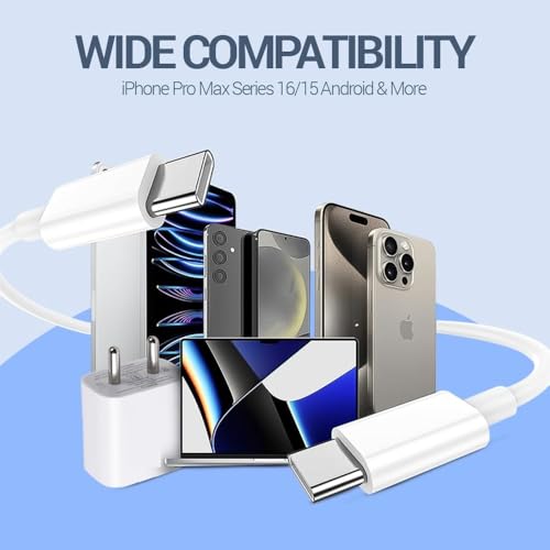 Image of iPhone 20W PD Fast Charger Adapter with 1 Meter Type C to C Data Syn. Cable Compatible with iPhone 16 /16 Plus /16 Pro /16 Pro Max, 15 /15 Plus /15 Pro /15 Pro Max, Laptop & Other C Type Devices