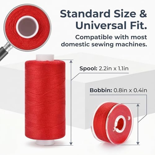 VIZOSHI Sewing Thread Kit with Prewound Bobbins, 90PCS 36 Colors Polyester Thread Set, 400 Yards per Spool, for Sewing Machine & Hand Sewing, Quilting, Embroidery, Repairs, DIY Crafts - 1