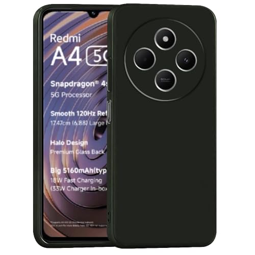 Image of Back Cover | Full Camera Protection | Premium Liquid Silicon Case | Flexible Bumper Case for Mi Redmi A4 5G / 14C 5G / 14R 5G / Poco C75 5G / M7 5G (Military Green)