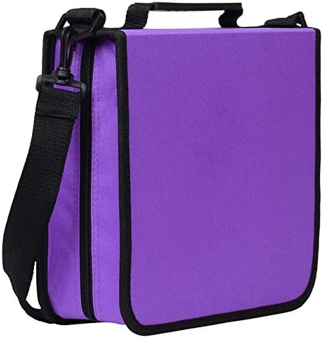 Blue Donuts CD Case for Car, 288 Capacity, Hard Case and Lightweight, Purple